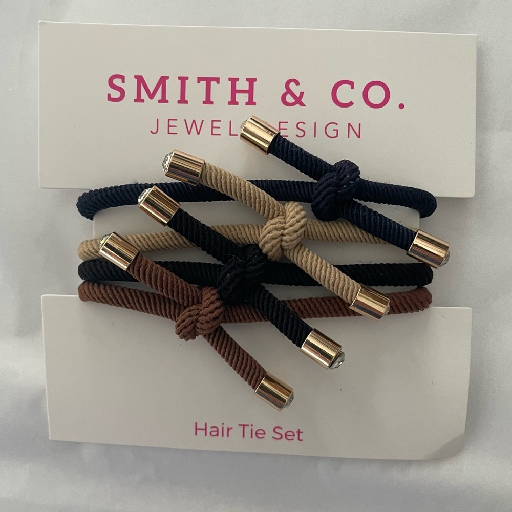Smith & Co Hair Tie Set Dark Colors Black Brown Taupe Neutrals NEW IN PACKAGE
